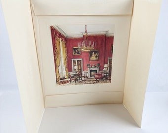 Impresión artística de J. Steinmeyer con sello, regalo presidencial de la Casa Blanca de Ronald Reagan de 1982