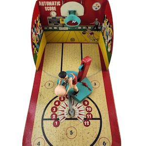 1950&#39;s Marx Toys All Star Basketball Tin Litho Game Marx-O-Matic Working