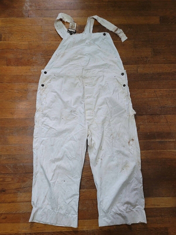Vintage Pay Day Square Back Overalls White Painte… - image 1