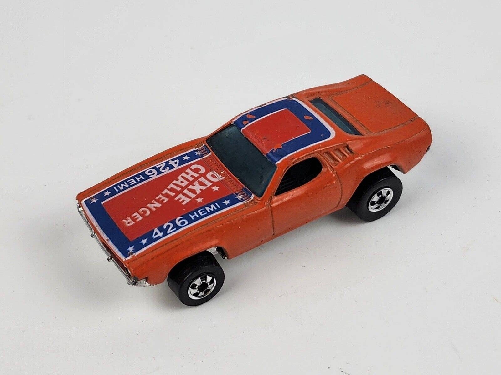 RARE 1970 HOT WHEELS Orange Dodge Dixie Challenger 426 HEMI Car Black Wall Tires