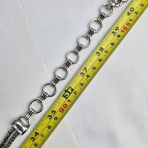 Brighton Silver Tone Braided Double Chain Heart Link Belt Size Large 34-40" image 13