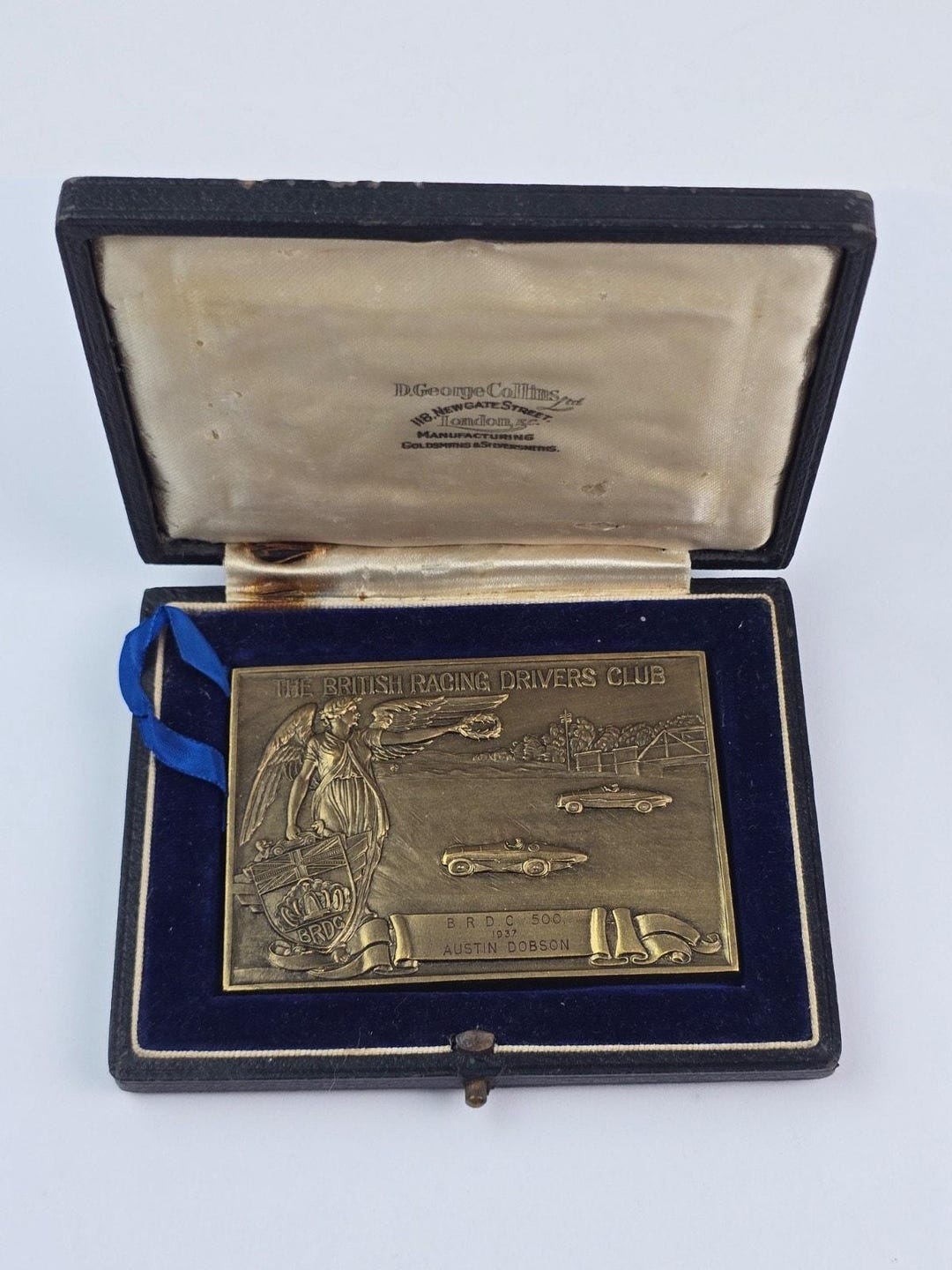 Rare 1937 the British Racing Drivers Club Bronze Plaque Trophy Austin ...