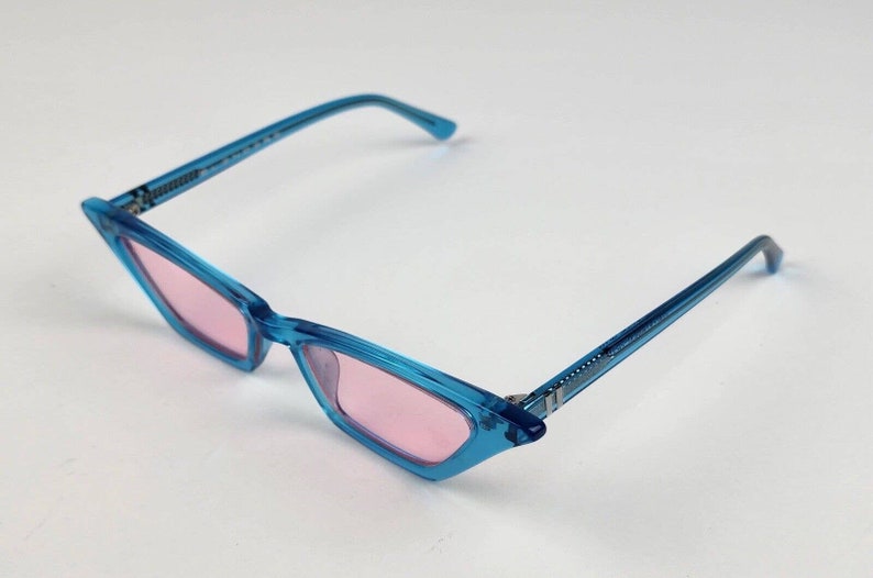 Damen Blenders Stella Sonnenbrille Katzenauge Blau w / Pink Rose Linsen & Fall Bild 5