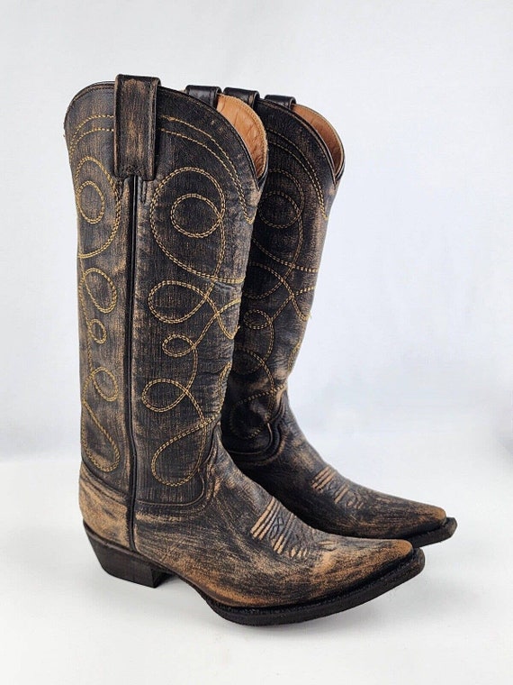 John B. Stetson Zip Back Western Boots Size 6 dis… - image 2