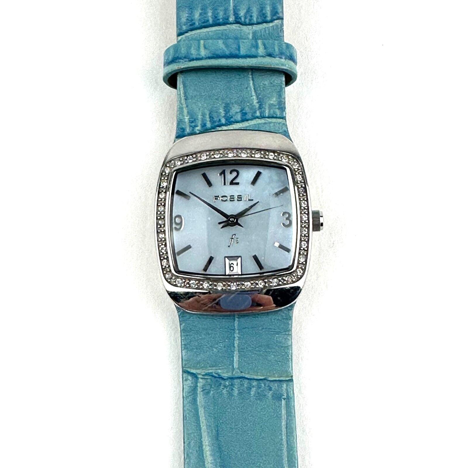 Vintage Watches Fossil F2 ES-9094 Blue Dial Women\'s Link Bracelet Watch Womens Fossil F2 Blue Mother of Pearl Stainless Steel Quartz  main image 3