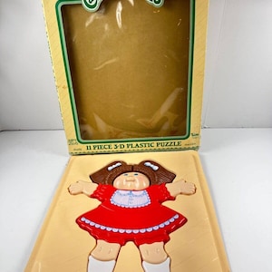 Vntg 1983 Cabbage Patch Kinder Kunststoff 3-D-Puzzle 11-teilig Illco Toy Co Alter 2-6