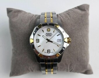 Wenger Swiss Military Quartz Watch 79093 Women two-tone Pearl Dial new Batt Runs