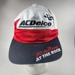 Vintage AC Delco Racing at the Rock Red Black White Snap Back Adjustable Hat &#39;98