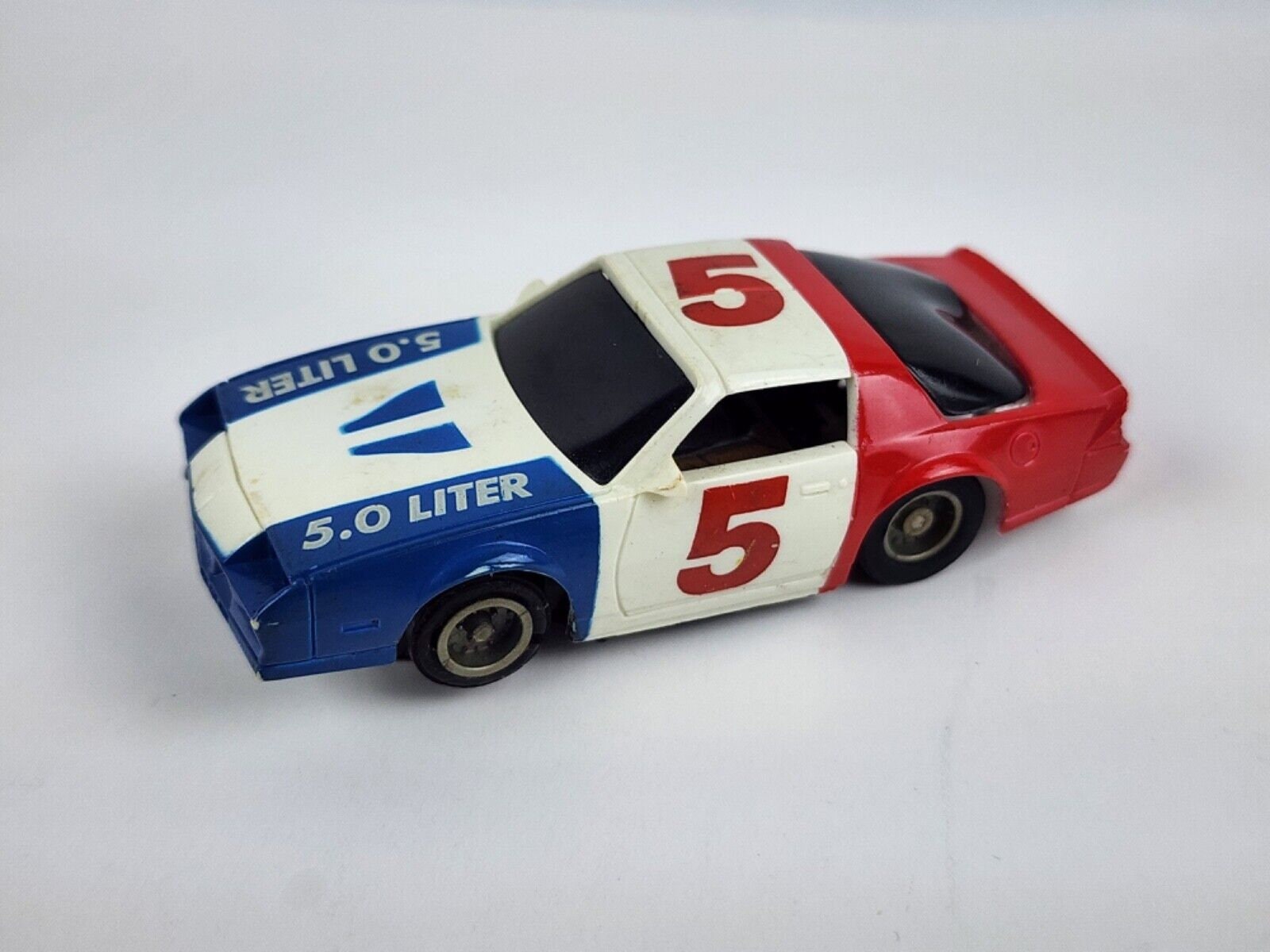 Tyco Chevrolet Camaro 5.0 Liter Red White & Blue Slot Car Working