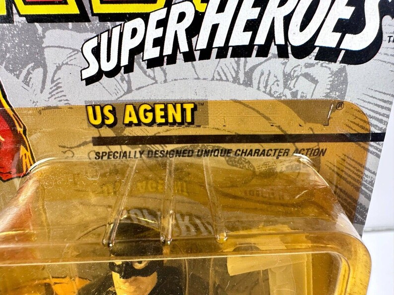 Vintage 1994 Marvel Super Heroes U.S. AGENT Action Figure w/Shield Launcher NEW image 2