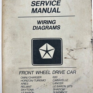 1987 Chrysler Motors Service Manual Front Wheel Drive Car Wiring Diagrams