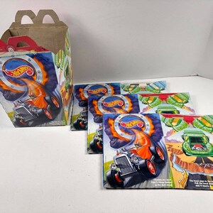Lot of 4 Vintage 1995 HOT WHEELS MATTEL McDonalds Happy Meal Boxes