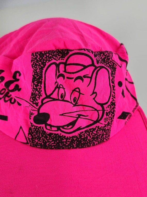 Vintage 1990 Chuck E Cheese Showbiz Neon Pink Hat… - image 5