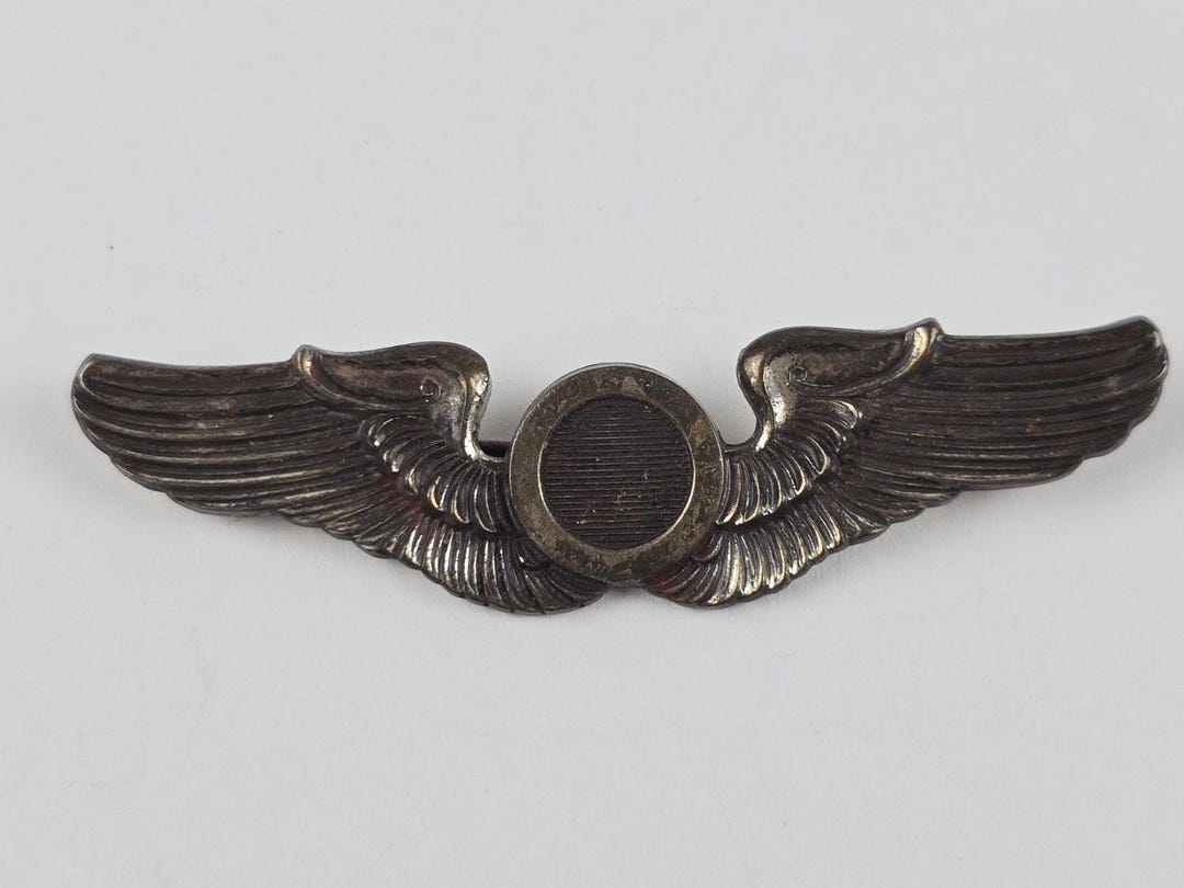 Large WWII US Army Air Force Observer Wings Sterling Silver Pin 3.5 ...