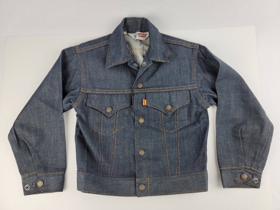 Vintage 1970's Levis Denim Trucker Jacket Boy Sz … - image 1