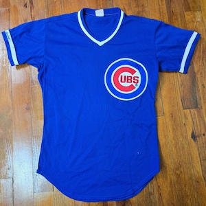 Vintage Chicago Cubs 1980&#39;s Rawlings Pullover Baseball Jersey Size 38 Blue