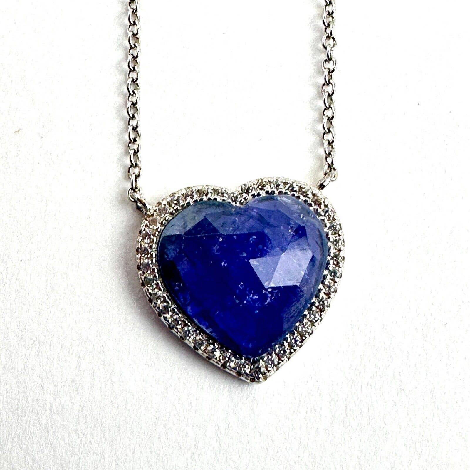 925 JCL Blue Gem Heart 3/4 925 JCL Blue Gem Heart 3/4