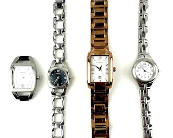 Lot of 4 Fossil F2 w/ metal bands + Fossil w/o band See Description varieties GC