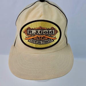 Vintage RJ Gold Chewing Tobacco trucker hat Cap Advertising