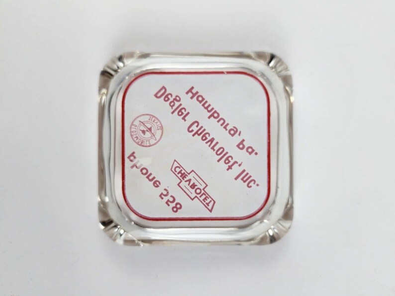 Early Chevrolet Oldsmobile Dealership Glass Ashtray Degler Hamburg, PA