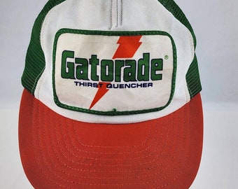 Vintage Gatorade large Patch trucker hat snap back Semco USA -no foam-