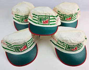 Vintage Mountain Dew Hat lot (5x) Jim Valvano Painters Cap striped Hats Size M