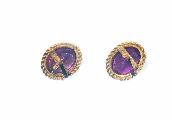 Antique Victorian Amethyst Stud Earrings - image 4