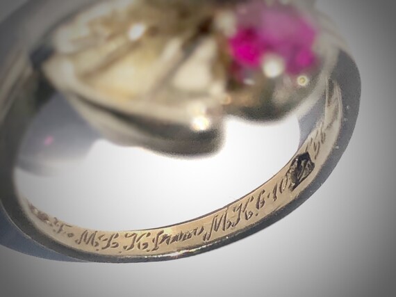 Ladies Retro yellow gold with the synthetic rubie… - image 6