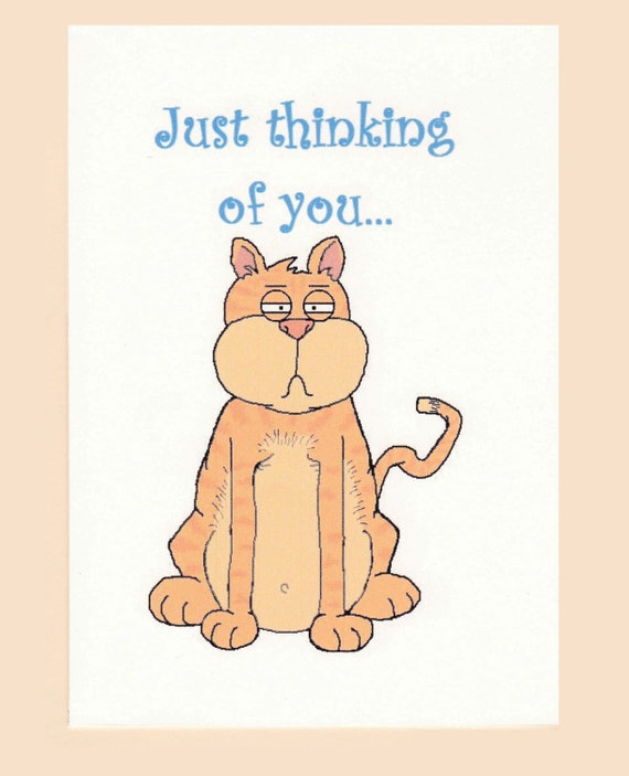 Items similar to Insulting Thinking of you Cat Greeting Card on Etsy