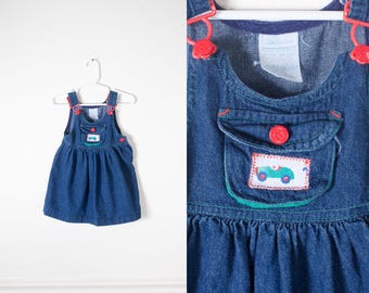 baby girl denim pinafore