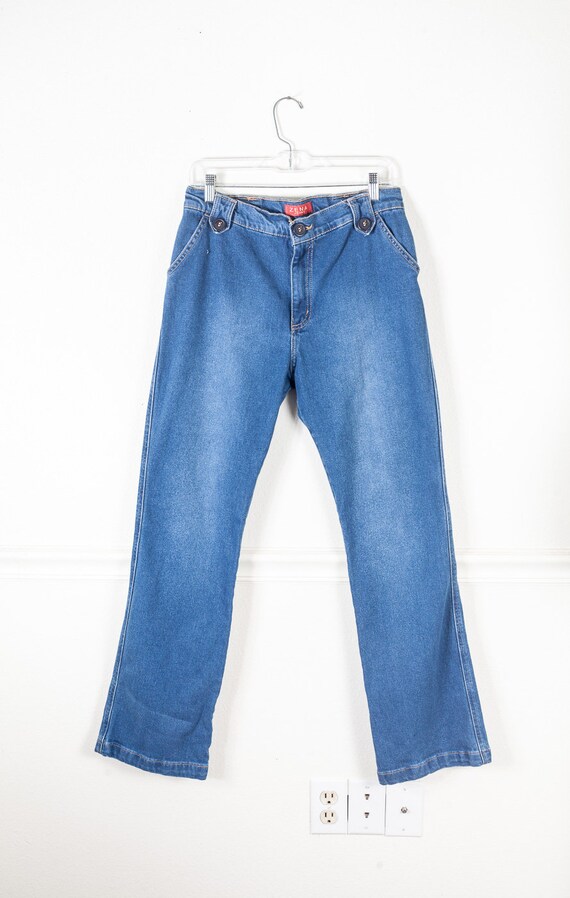Vintage 70s High Waist Trouser Jeans, Wide Leg Je… - image 3