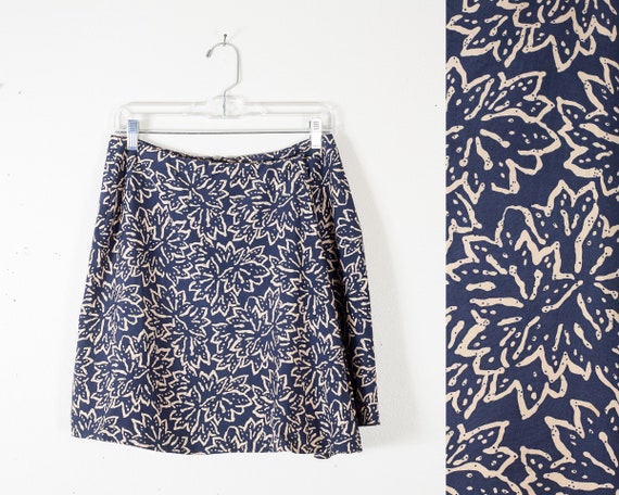 Ann Taylor 100% SILK Faux Wrap Skirt, Novelty Tri… - image 1