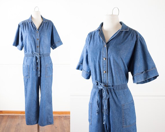 Vintage 80s Denim Jumpsuit, Minimalist Capsule War