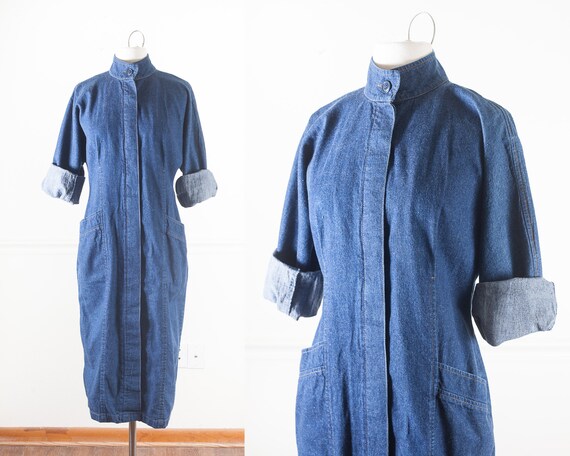 80s Denim Sack Dress - 1980s Avant Garde Denim Dre