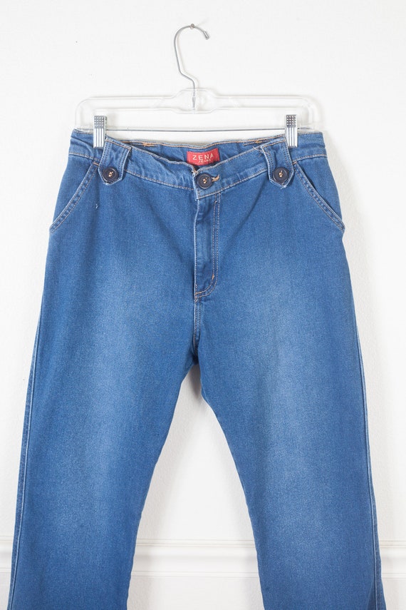 Vintage 70s High Waist Trouser Jeans, Wide Leg Je… - image 2