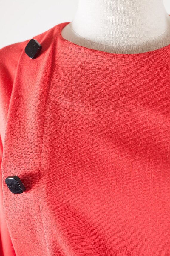 Minimalist 80s Does 60s Dress, Simple Basic Red D… - image 3
