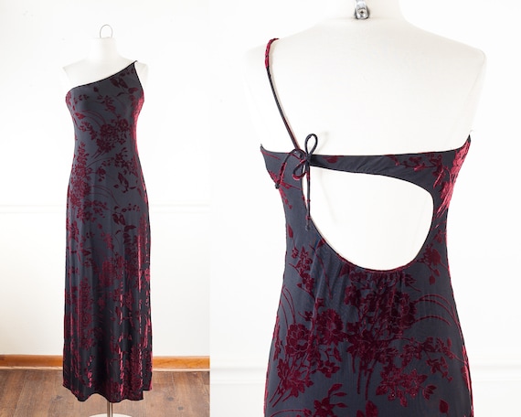 oxblood velvet dress