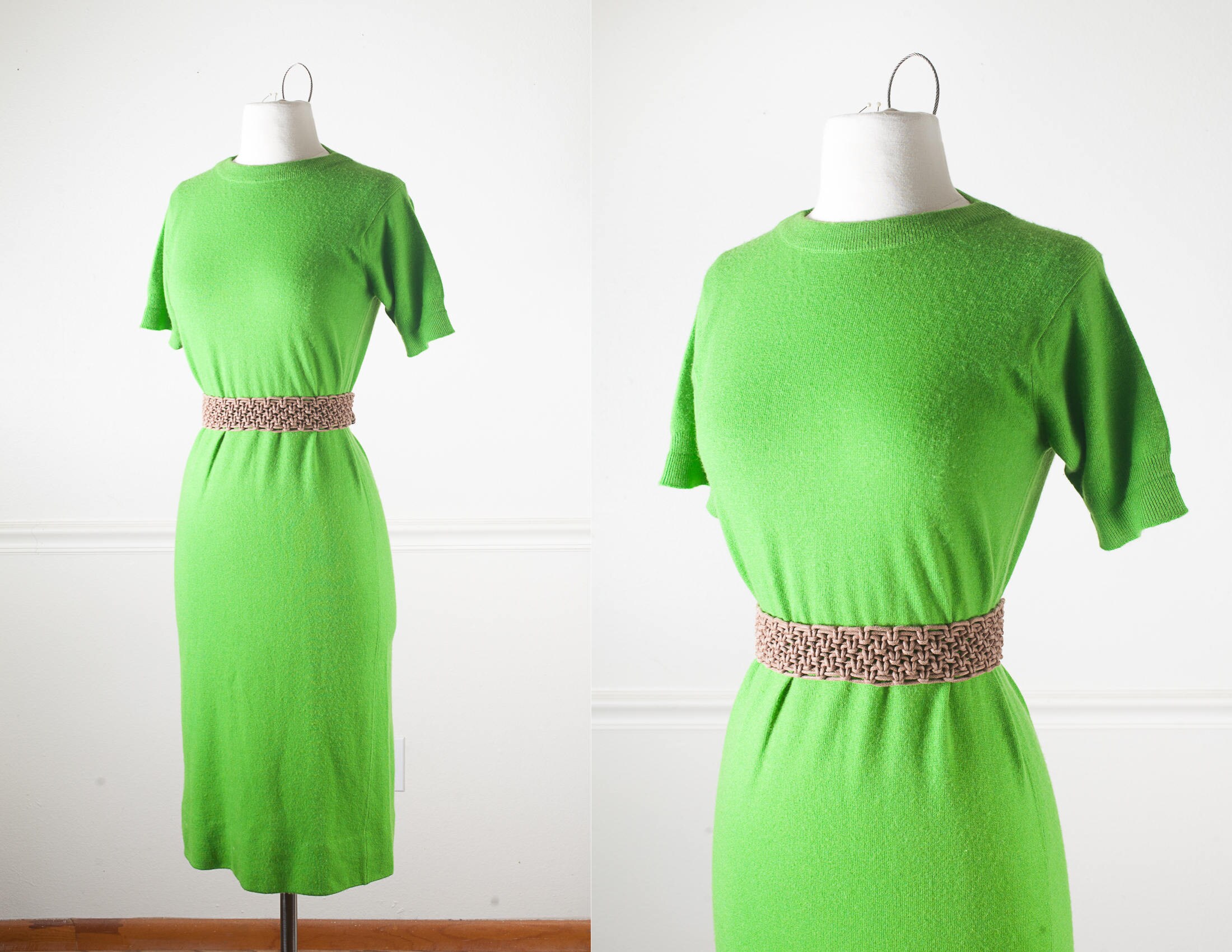 Vintage 50s Green Cashmere Sweater 