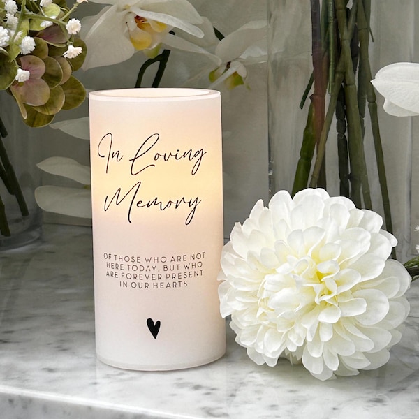 In Loving Memory Candle – Real Wax Remembrance LED Candle (15x7cm)