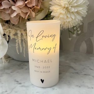 Memorial LED Candle - Personalised - In Loving Memory Candle LED - LED candle Remembrance candle
