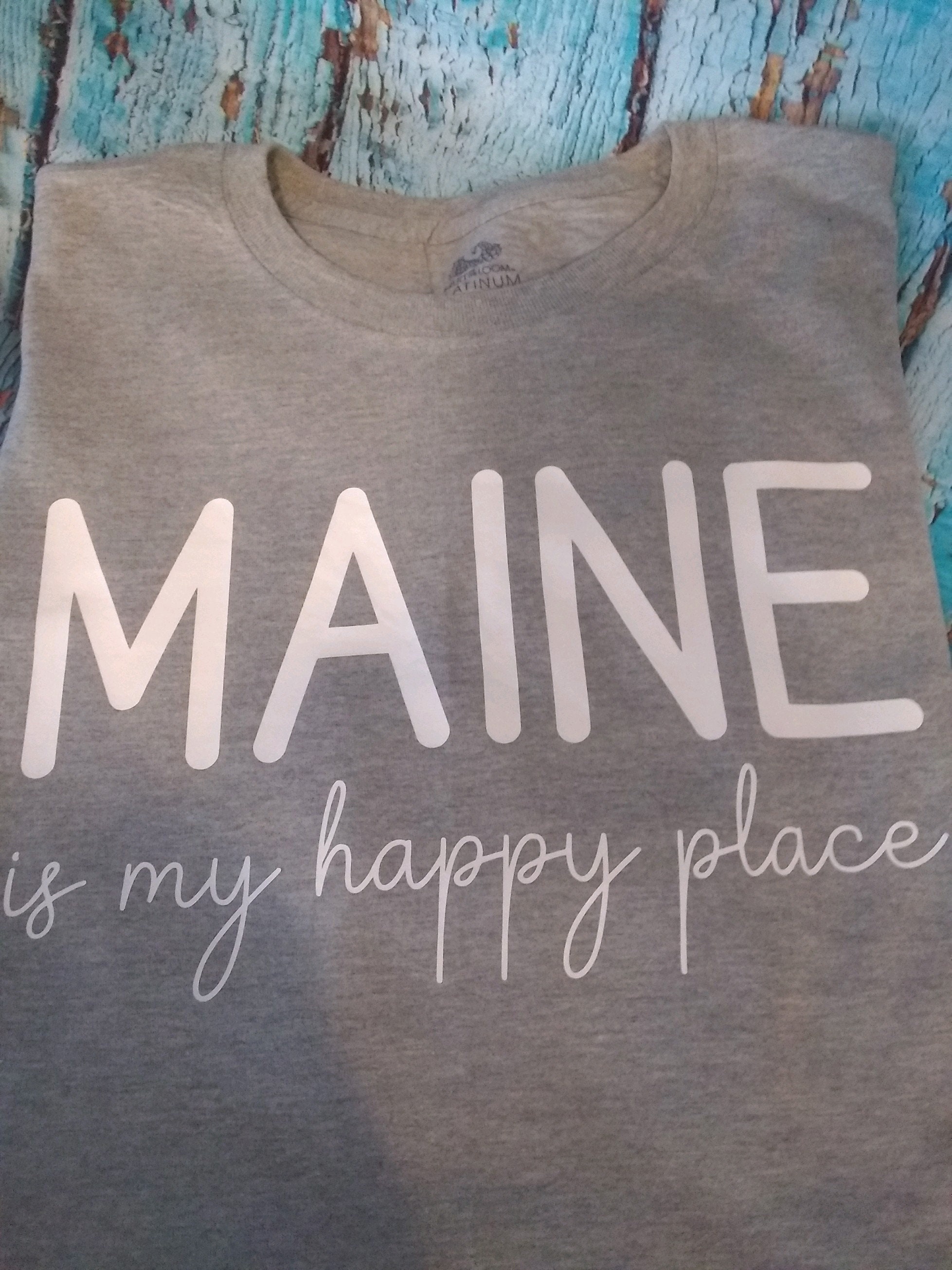 Maine is My Happy Place Tshirt, Maine, Maine Tee, Ladies Tops and Tees