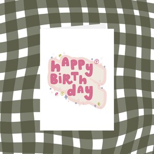 cartão de feliz aniversário // cartão em branco // cartão de aniversário retrô // cartão de aniversário para mãe, irmã, filha // para namorada // para criança //anos 70
