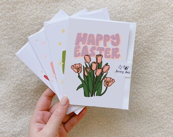 happy easter card // blank card // tulips // floral // good friday // easter monday // easter 2021 // spring