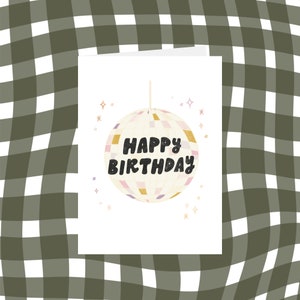 carte de joyeux anniversaire // carte vierge // boule disco // boule miroir // carte anniversaire // pour petite amie // pour meilleure amie // pour fille