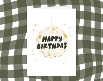 happy birthday card // blank card // disco ball // mirror ball // birthday card // for girlfriend // for best friend // for girl