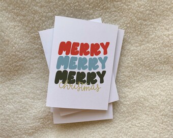 merry merry merry christmas card // blank card // happy holidays // merry christmas