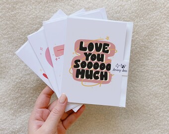 love you sooooo much // blank card // anniversary // birthday // for daughter, sister, or mom // for husband, wife or SO // custom message