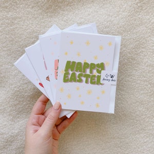 carte de Pâques heureuse // carte blanche // florale // vendredi saint // lundi de Pâques // pâques 2021 // printemps