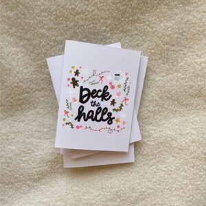 Carte Deck the Halls // Carte vierge // Carte de Noël // Joyeux Noël // Vœux de Saisons // Carte de Noël // Carte de Noël // Chant de Noël