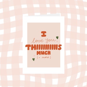 je t’aime thiiiiiis beaucoup et plus // carte de fête des mères // carte vierge // pour maman // pour grand-mère // pour parent